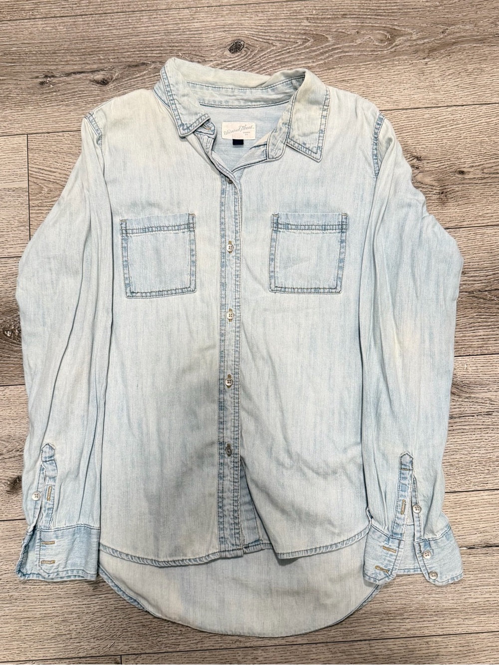 Universal Thread Light Wash Denim Button-Down Shirt